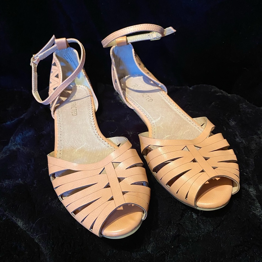 Restricted Peachy Nude Sandal, size 10